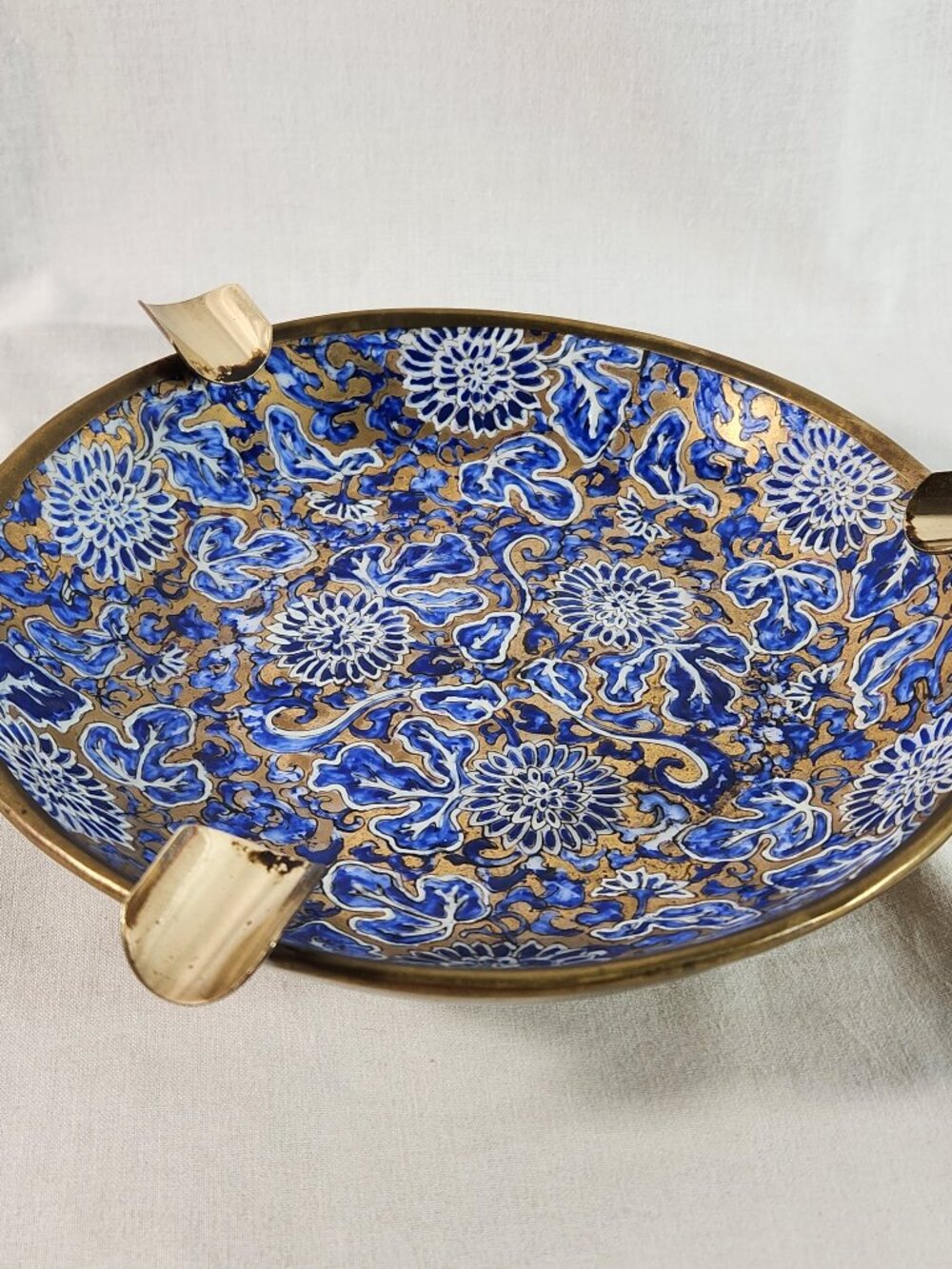 Vintage ACF Ashtray Japanese Porcelain and Brass ware Hong Kong Fast Ship